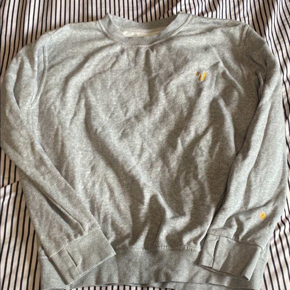 Gray Sweatshirt with Yellow Logo